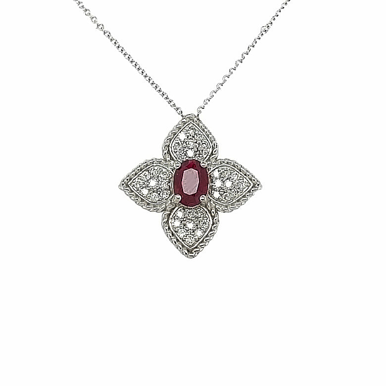 Floral-shaped Ruby pendant