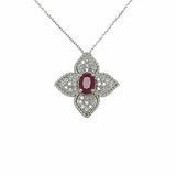 Floral-shaped Ruby pendant