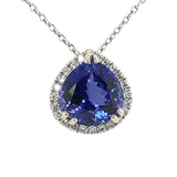 Elegant Pear-Shaped Tanzanite Gemstone Pendant Necklace