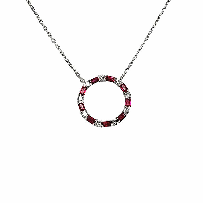 Floating circle with Rubies and Diamonds