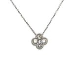 Elegant Diamond  Flower Pendant Necklace