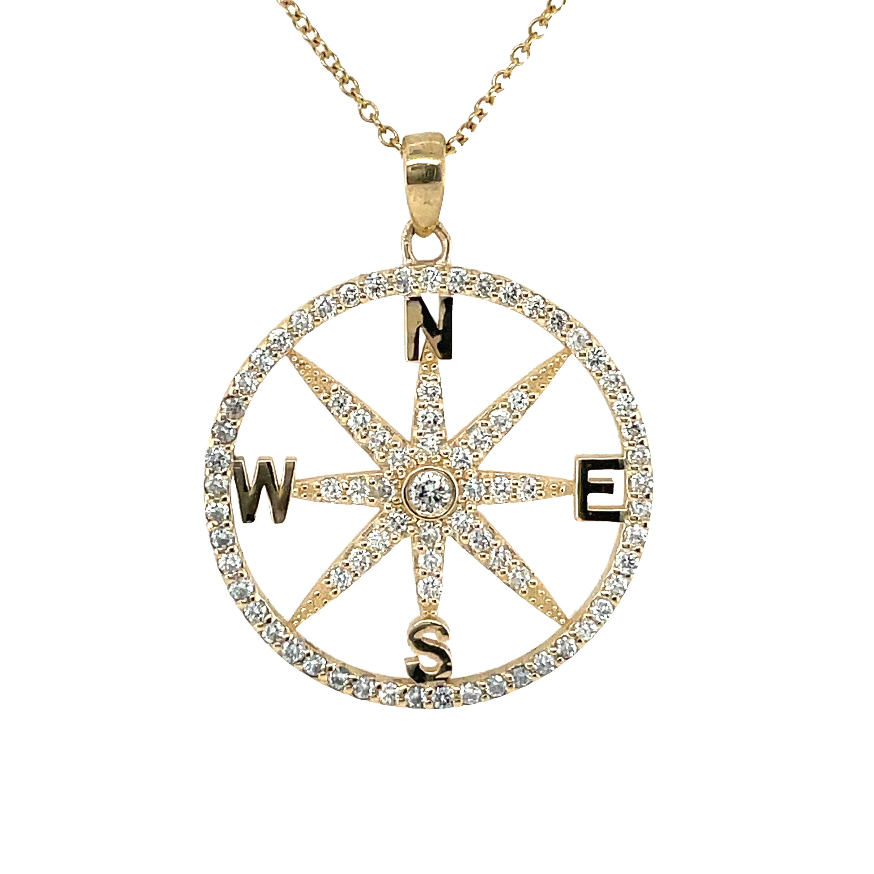 14k Yellow Gold Compass Necklace – Graduation, Traveler Jewelry, Gifts –  Schooner Chandlery
