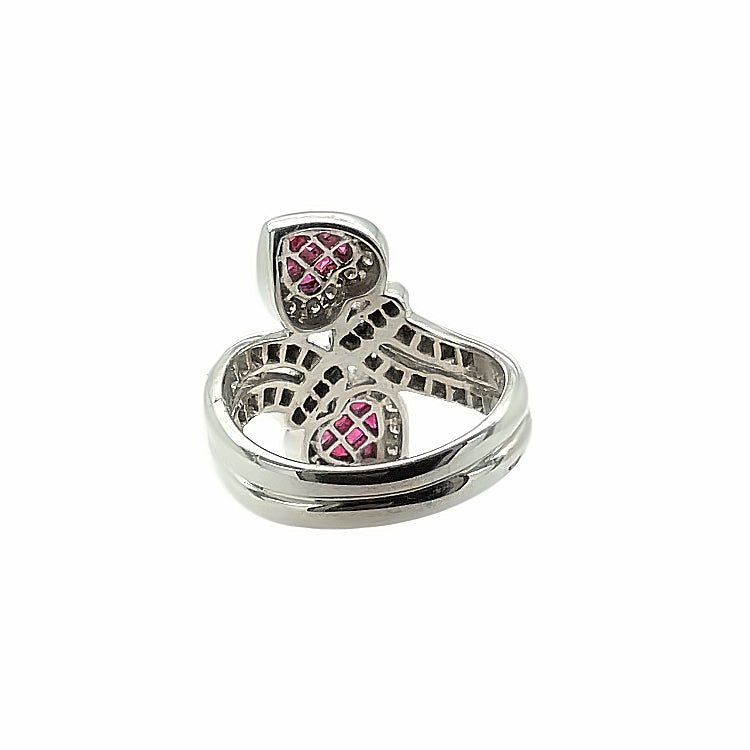 RUBY DOUBLE HEART RING