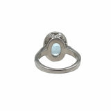 Oval Halo Aquamarine ring
