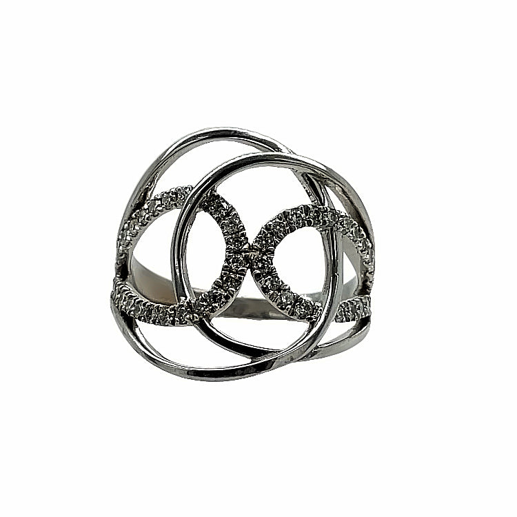 Intertwined white gold ring