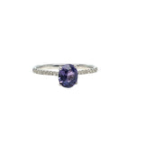 Elegant White Gold Ring with Enchanting Purple Sapphire
