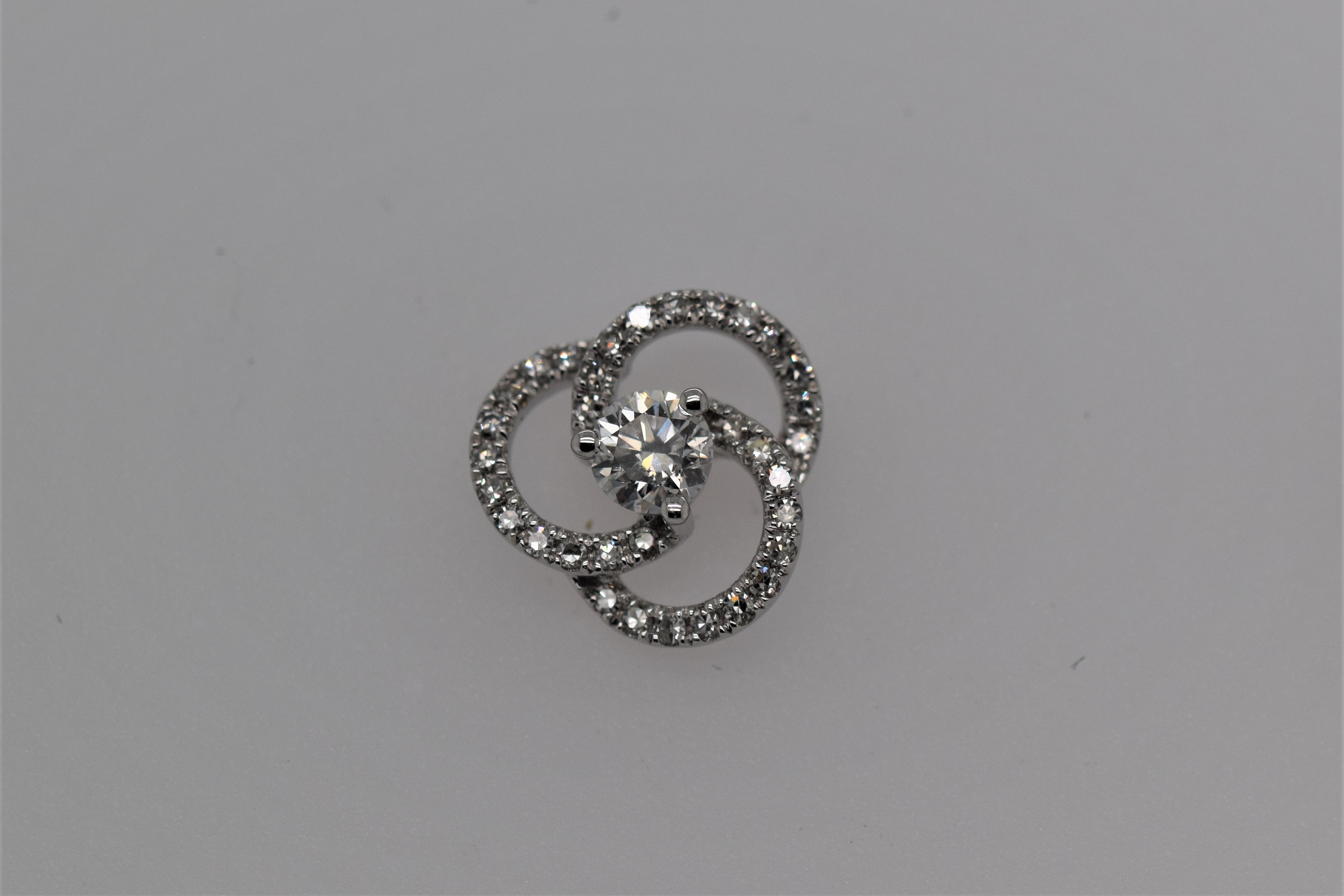 White Gold Diamond Spiral Earrings