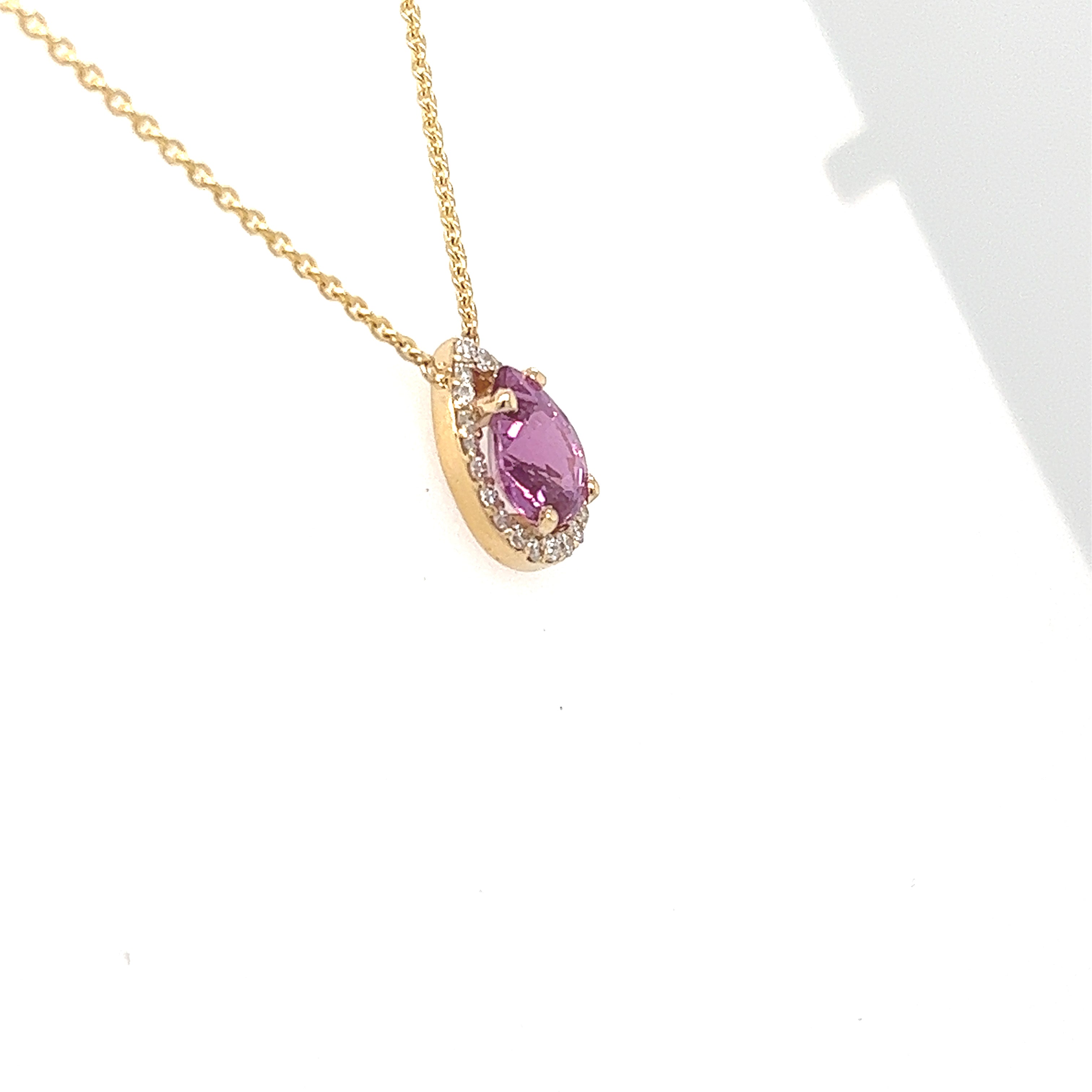 Tear Drop Pink Sapphire Pendant – virtue jewelers