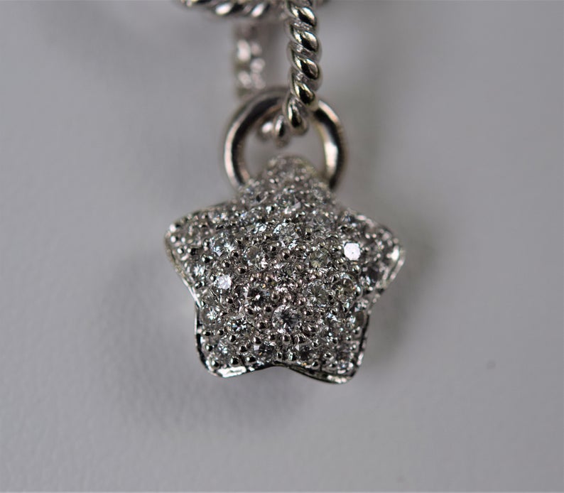 StarDiamond Pave Necklace | Diamond Necklace | White GoldNecklace | MinimalistNecklace| Women’s Necklace | Pave Set| Star Pendant
