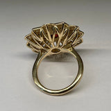 Custom Ring | Flower Ring | Intricate Ring | Statement Ring | Gold Ring | Garnet Ring | Orange Gemstone | Diamond Ring | Large Ring