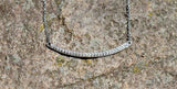 White Gold Necklace | Bar Necklace | DiamondBar Necklace | Dainty Necklace| MinimalistNecklace | Pave Set Diamonds |14K White Gold